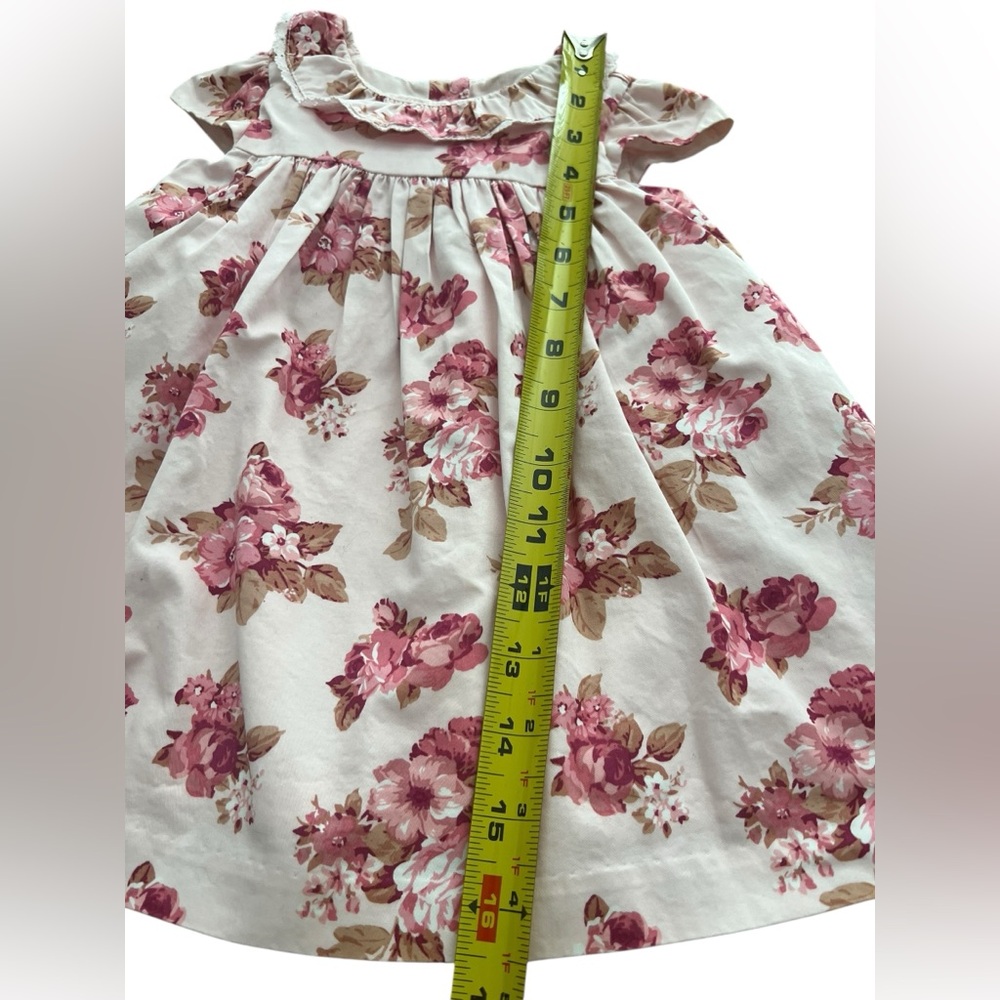 Janie And Jack Dress Girls 12-18 Months Pink Floral Bow Ruffle Cotton Party - Picture 8 of 9